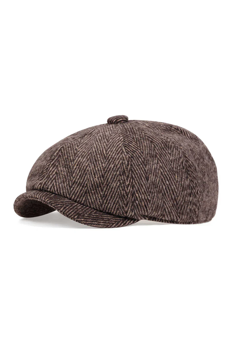 Classic Herringbone Newsboy Cap - Image 10