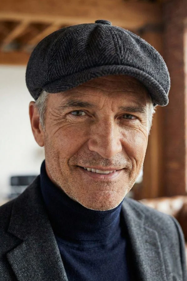 Classic Herringbone Newsboy Cap - Image 3