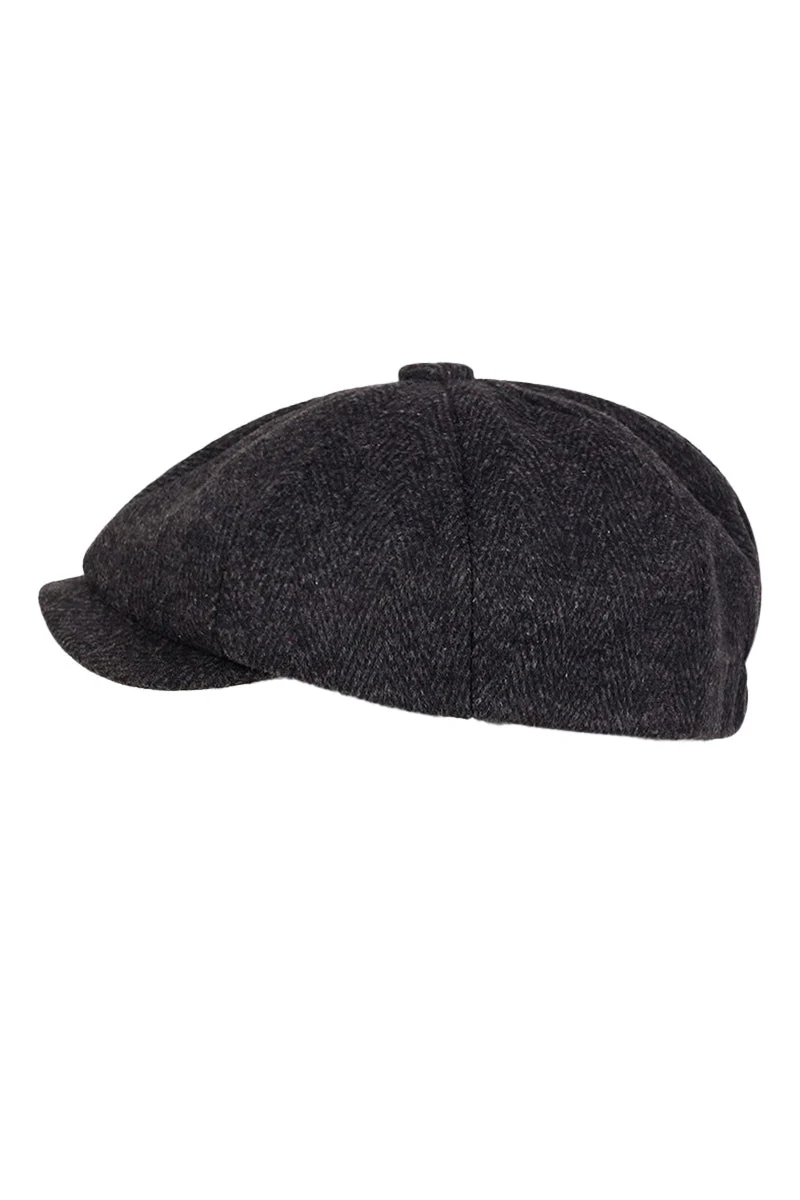Classic Herringbone Newsboy Cap - Image 5