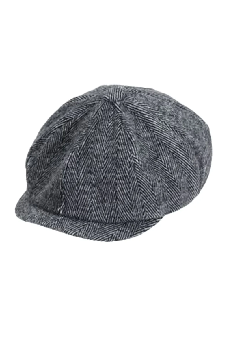 Classic Herringbone Newsboy Cap - Image 7