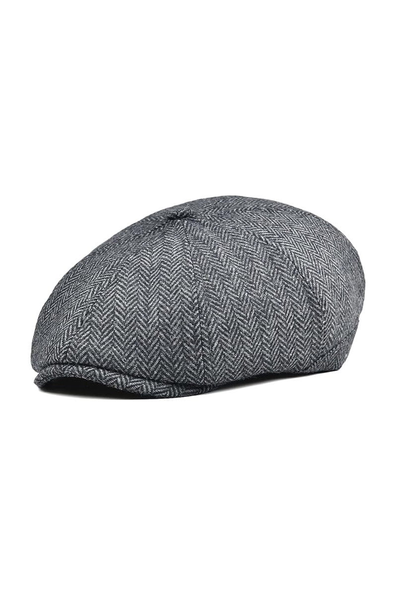 Classic Herringbone Newsboy Cap - Image 8