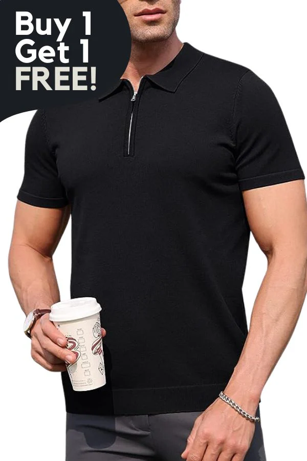 Gentleman's Favorite: Zip-Neck Jersey Polo (1+ 1 FREE) - Image 4