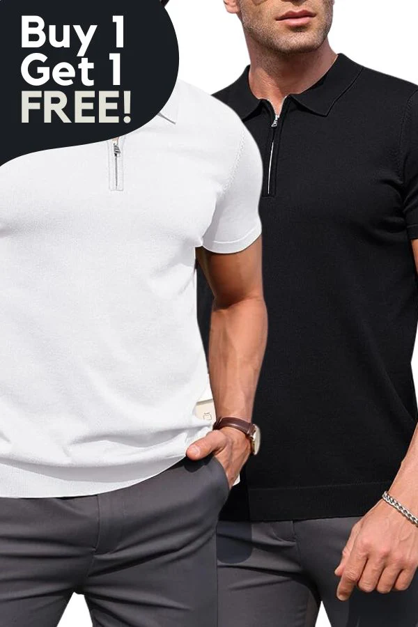 Gentleman's Favorite: Zip-Neck Jersey Polo (1+ 1 FREE) - Image 7