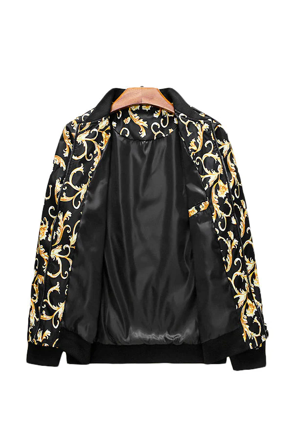 Gold Floral Bomber Jacket - Image 5