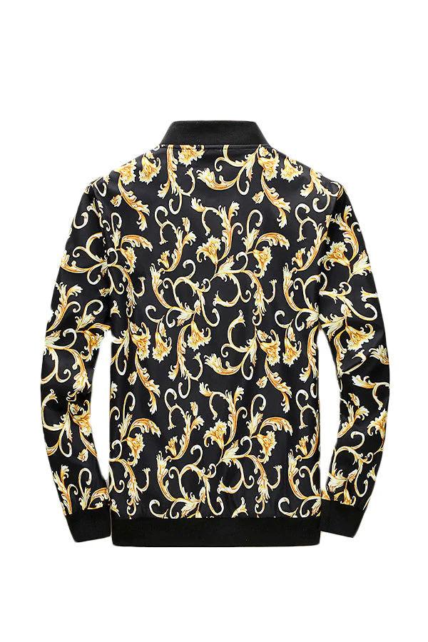 Gold Floral Bomber Jacket - Image 6