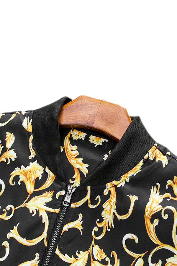 Gold Floral Bomber Jacket - Image 7