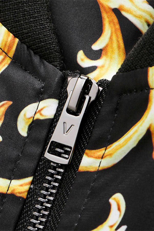 Gold Floral Bomber Jacket - Image 8