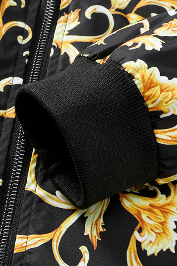 Gold Floral Bomber Jacket - Image 9