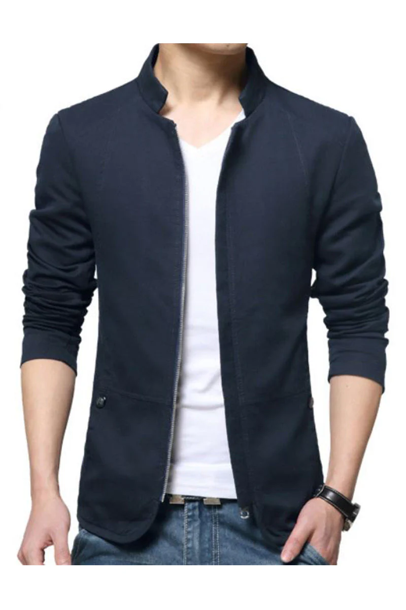 Korean Style Solid Casual Jacket - Image 5