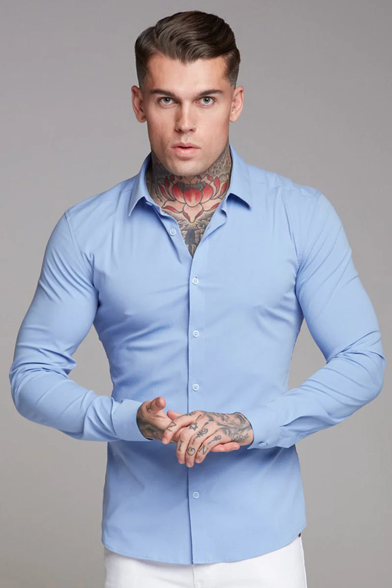 Long-Sleeved Casual Button-Down Shirt - Image 3
