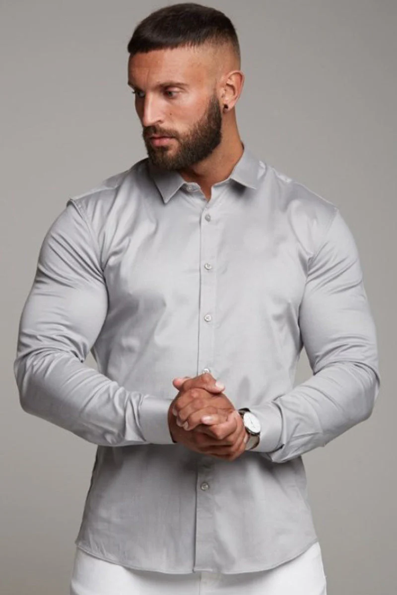 Long-Sleeved Casual Button-Down Shirt - Image 4