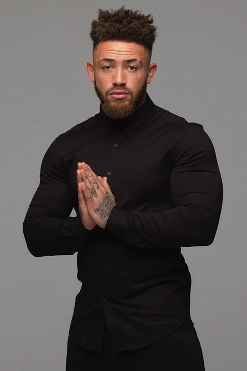 Long-Sleeved Casual Button-Down Shirt - Image 5