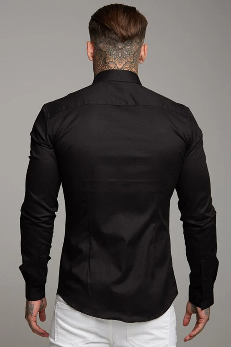 Long-Sleeved Casual Button-Down Shirt - Image 6