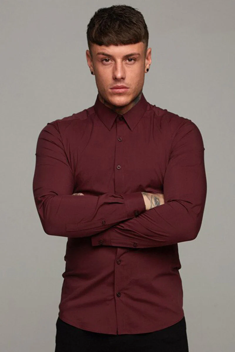 Long-Sleeved Casual Button-Down Shirt - Image 8