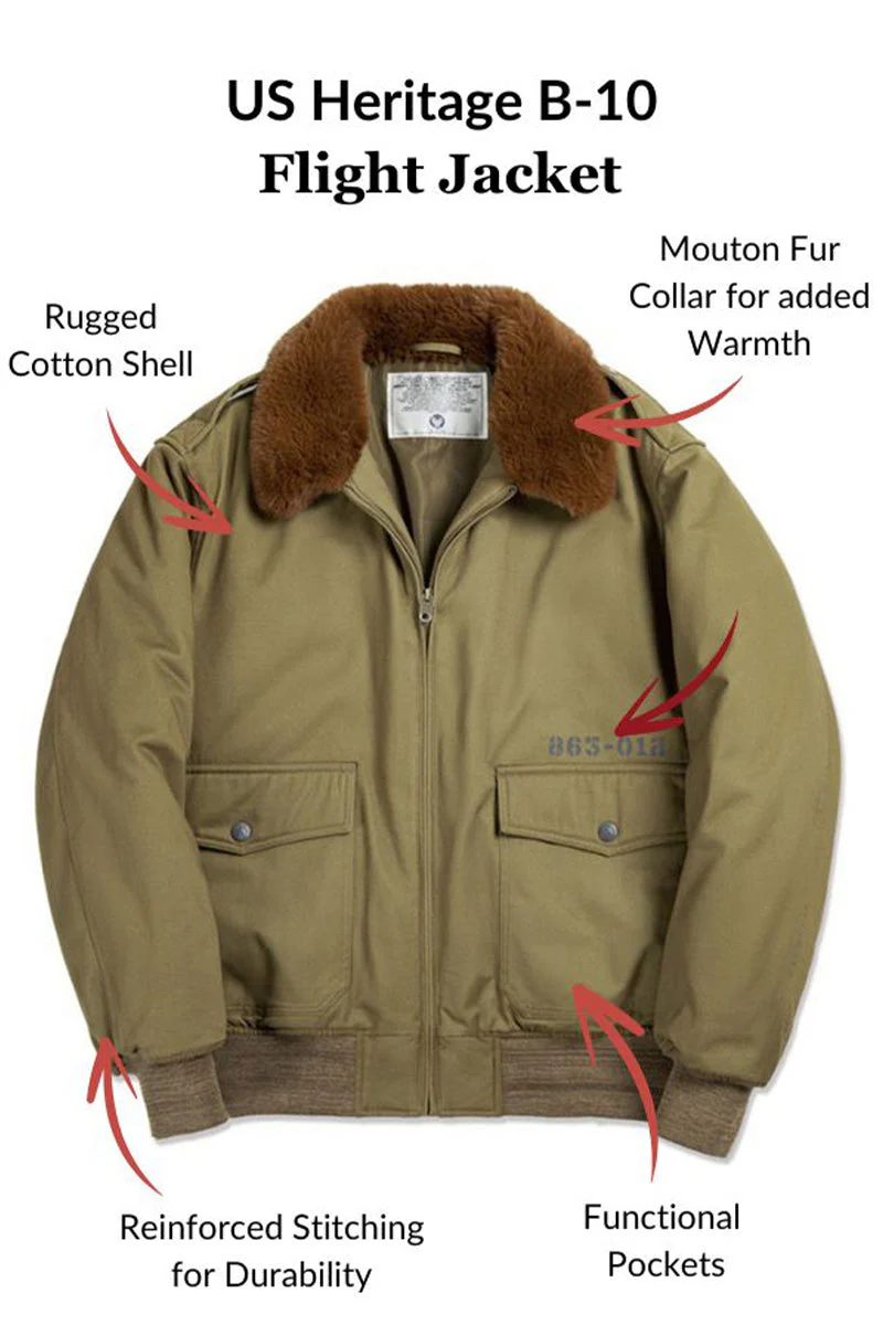 US Heritage B-10 Flight Jacket - Image 3