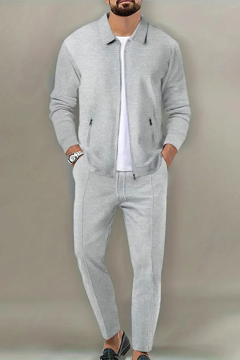 Waffle Fabric Athleisure Suit - Image 13