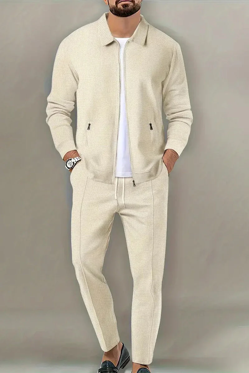 Waffle Fabric Athleisure Suit - Image 3