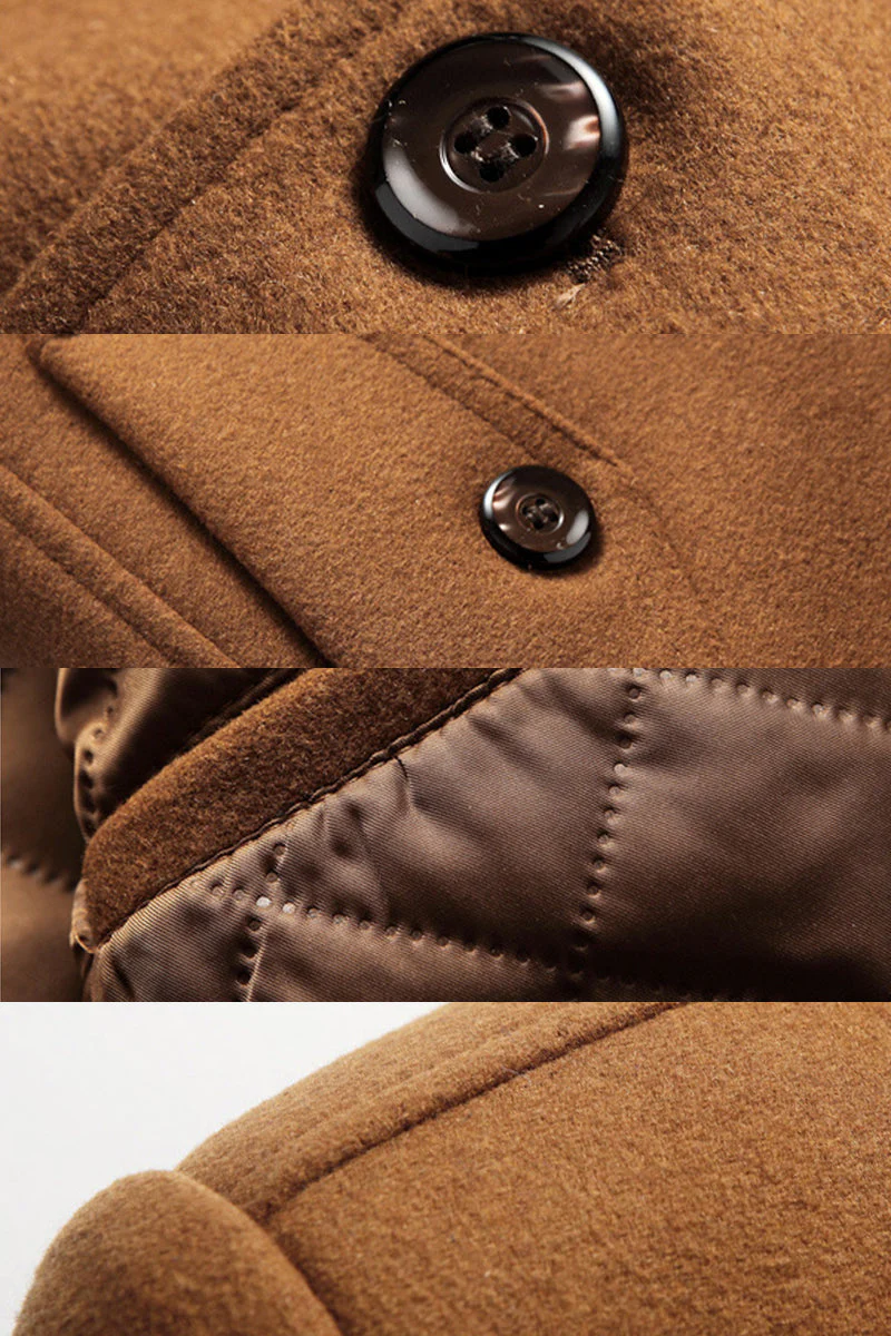 Wool Blend Classic Long Sleeve Coat - Image 8